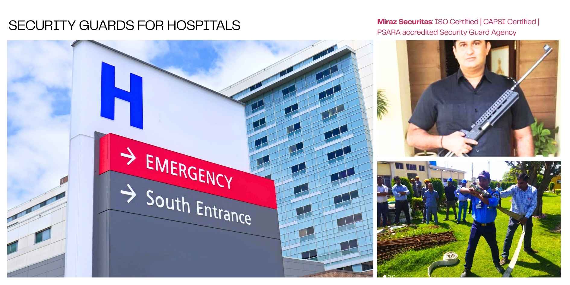 Hire Security Guards for Hospitals Nursing Home by Miraz Securitas Banner 2
